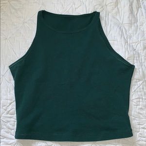 green high neck top